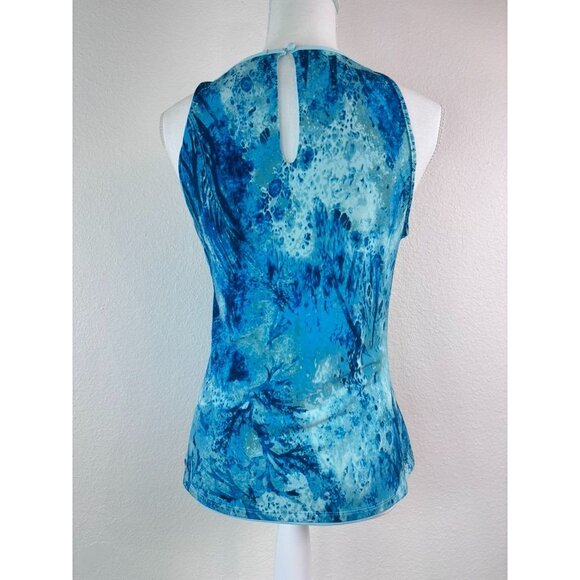 White House‎ Black Market women's small blue high neck crochet tank top blouse - Picture 6 of 8